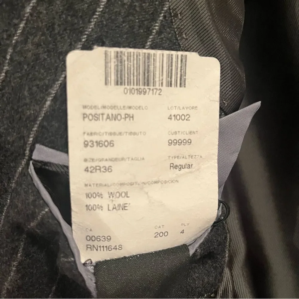 S. Cohen Prestige Vitale Barberis Canonico Wool Pinstripe Blazer Sport Coat 42R